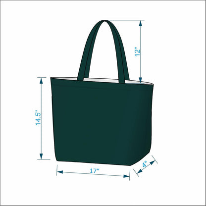 Ecoright Aesthetic Canvas Tote Bag for Women Large Zipper Tote Bags with Pocket, Womens Tote Bag for Yoga, Work, Beach