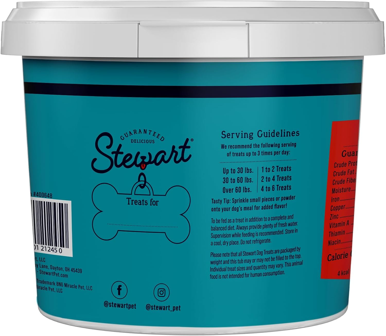 Stewart Freeze Dried Dog Treats, 100% Beef Liver, 14 Oz Tub | Premium Quality Raw Protein, Single Ingredient, High Protein Training Treats & Food Topper, No Refrigeration, Cat Friendly