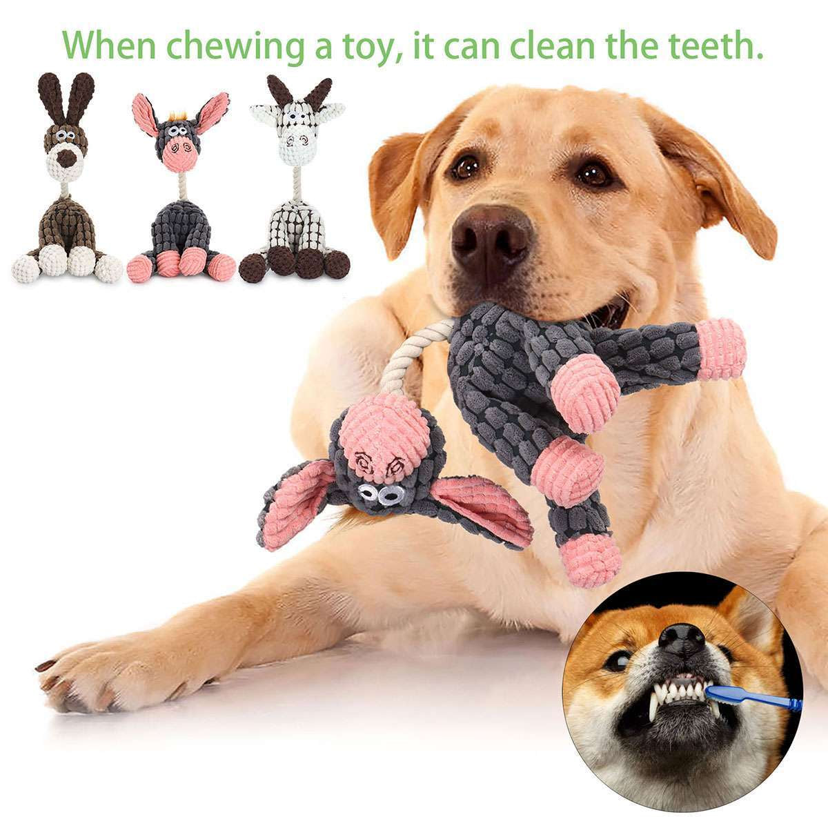 Dog Squeaky Toys Stuffing Plush Dog Chew Toys Interactive Dog Puppy Animal Toys