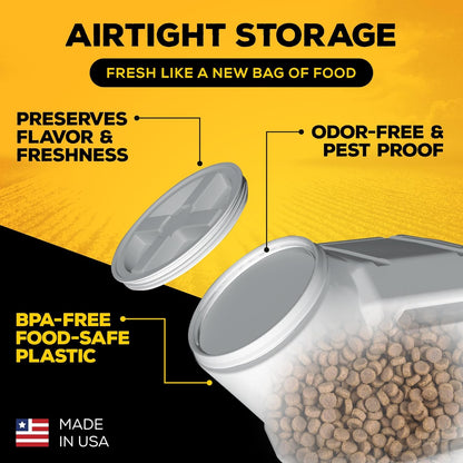 Vittles Vault Pet Food Storage Containers - Sealed Dog and Cat Food Storage Container, Fits up to 80Lbs, Made in the USA - [14" L X 28" H] | Made in USA, 14 Inch Long by 28 Inch Tall, Airtight Lid Keeps Kibble Fresh and Pests Out, a Durable Home Pantry Bi