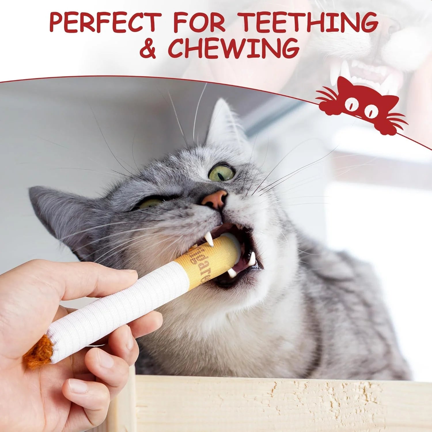 3 Pack Catnip Toys for Cats, Funny Cat Toys Filled with 100% Pure Organic Catnip, Safe Kitten Teething Chew and Kicker Toys, Stress Relieving Fun for Indoor Cats,Red
