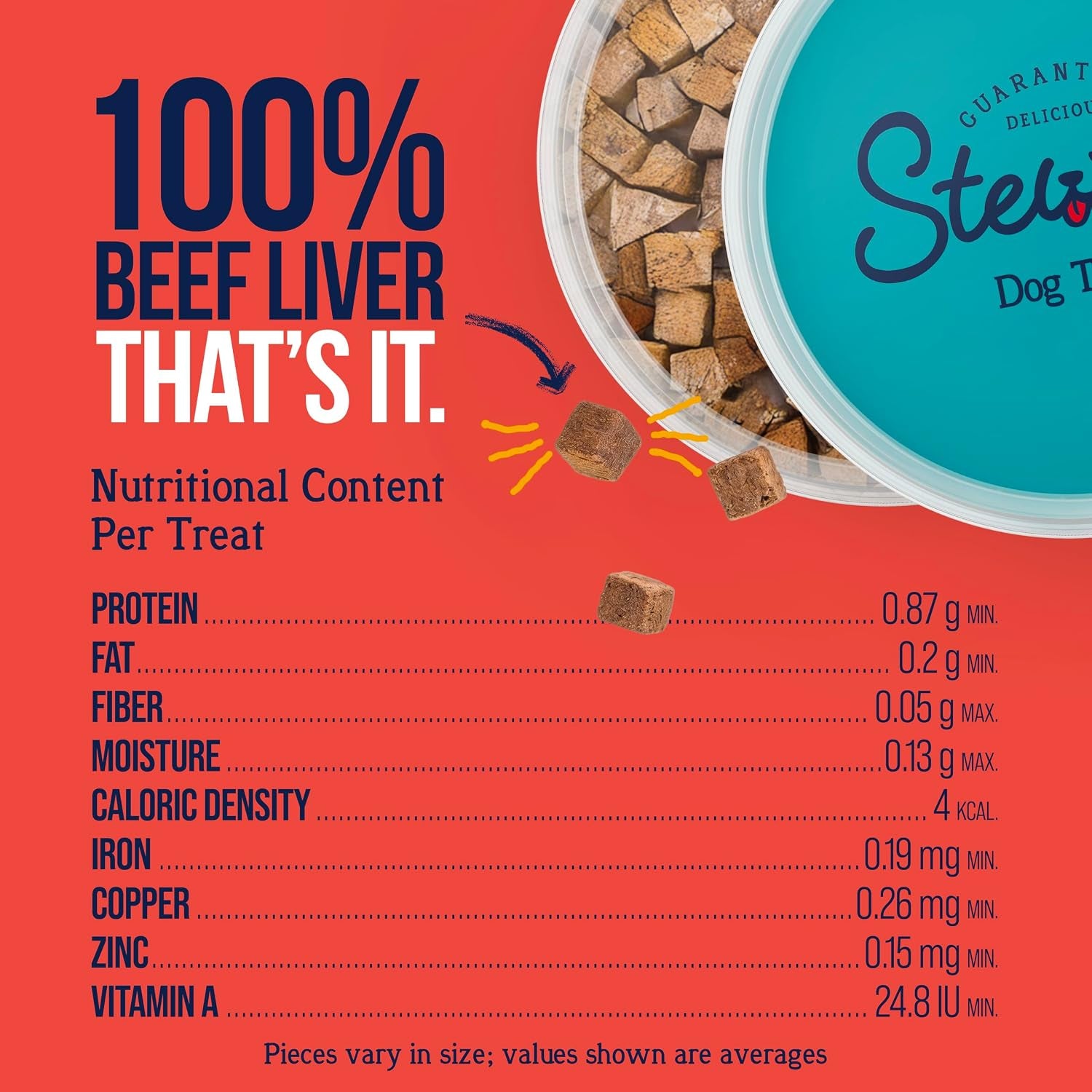 Stewart Freeze Dried Dog Treats, 100% Beef Liver, 14 Oz Tub | Premium Quality Raw Protein, Single Ingredient, High Protein Training Treats & Food Topper, No Refrigeration, Cat Friendly