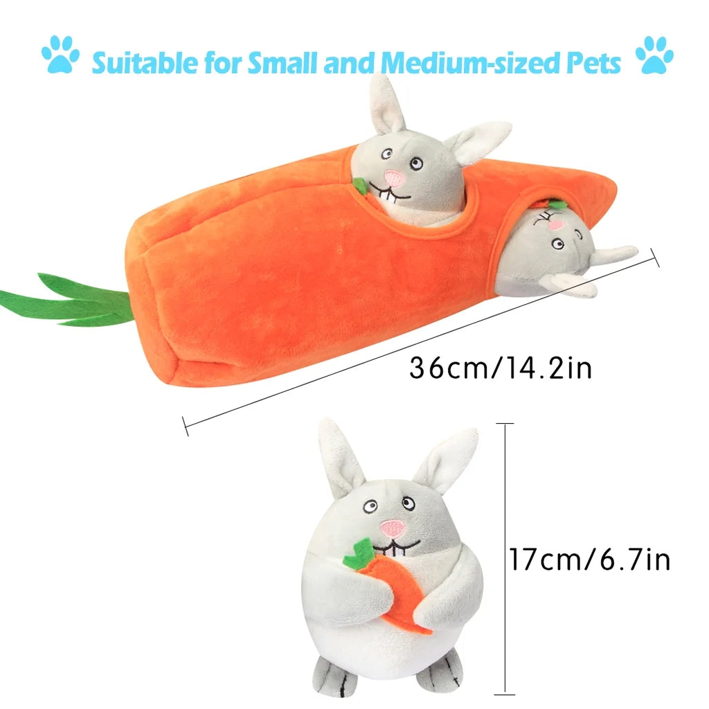 Easter Interactive Dog Toys，Hide and Seek Dog Squeaky Toys and Puppy Toys Puzzles, Rabbit