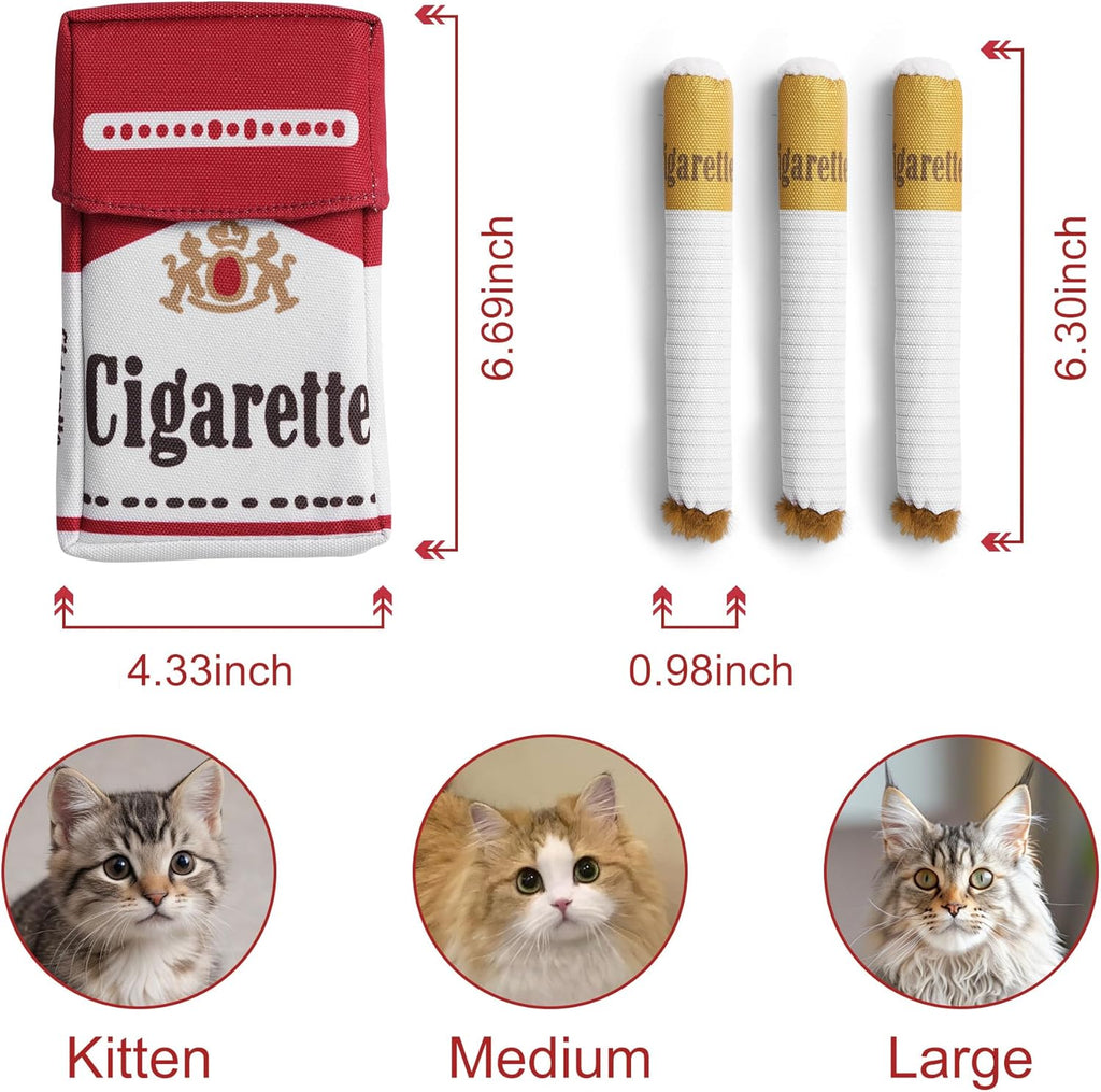 3 Pack Catnip Toys for Cats, Funny Cat Toys Filled with 100% Pure Organic Catnip, Safe Kitten Teething Chew and Kicker Toys, Stress Relieving Fun for Indoor Cats,Red