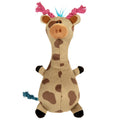 Tough 'N Fun Long Neck Giraffe Plush Squeaky Chew Guard Dog Toy, Tan Small