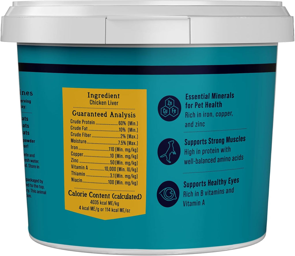 Stewart Freeze Dried Dog Treats, 100% Chicken Liver, 1.5 Oz Tub | Premium Quality Raw Protein, Single Ingredient, High Protein Training Treats & Food Topper, No Refrigeration, Cat Friendly