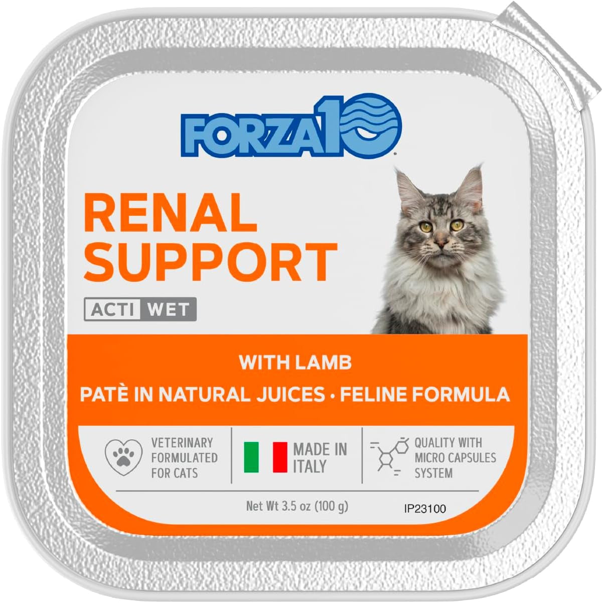 Renal Wet Cat Food for Adult Cats - 3.5 Oz, 32 Pack - Lamb Flavor | Actiwet Renal Support - Vet-Formulated, Non-Gmo - Kidney Care for Adult Cats - Made in Italy