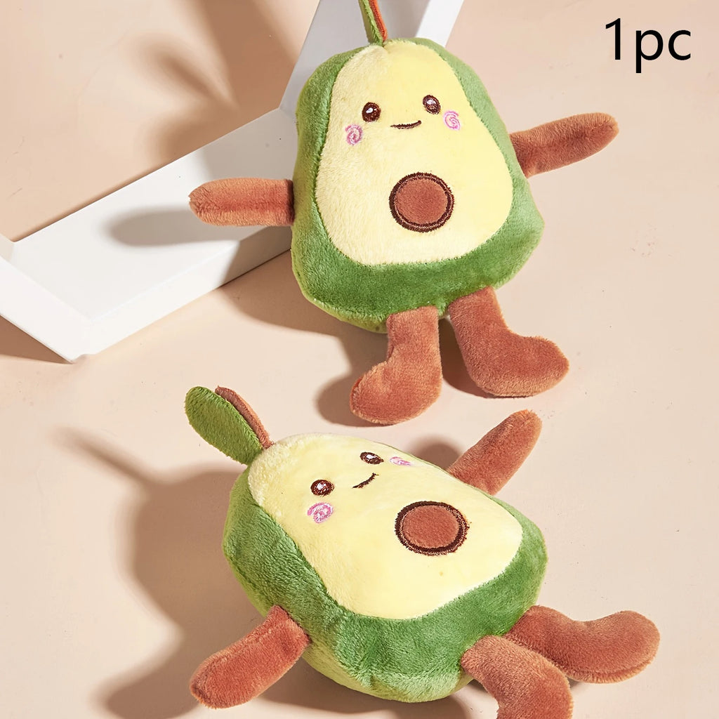 1 Cartoon Avocado Shaped Pet Plush Toy for Dogs to Interact and Play in Daily Life