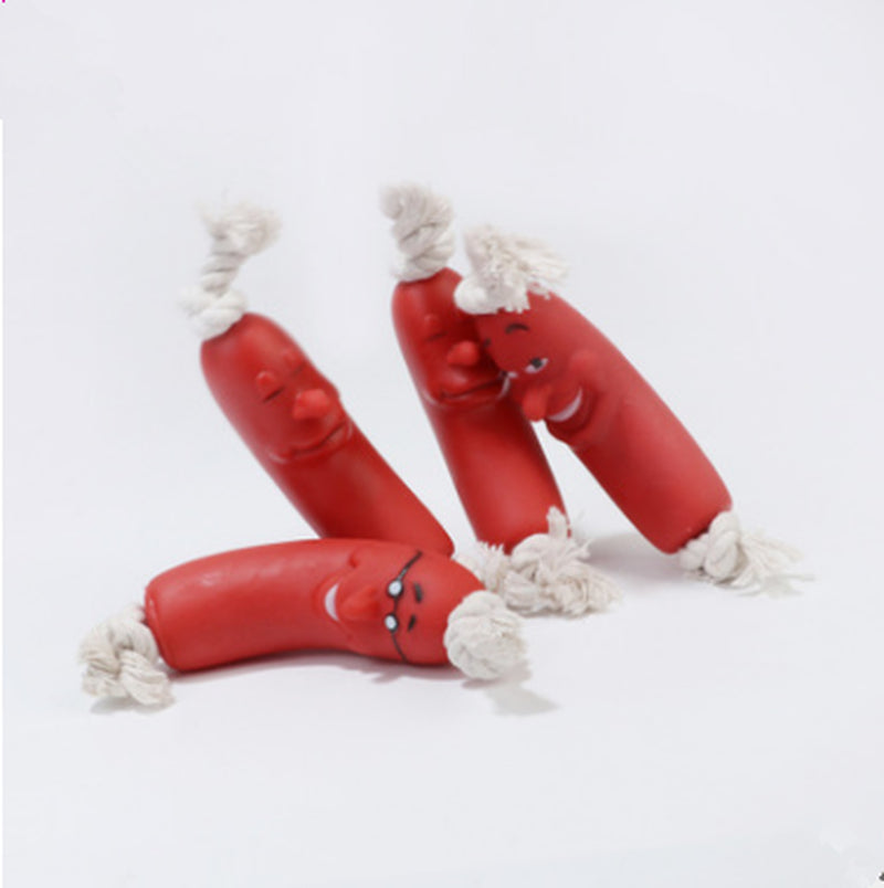 Puppy Funny Ham Sausage Dog Chew Toys Pet Supplies Interactive Dog Ball Toys for Large Dogs Bite Resistant Hot Dog Toy