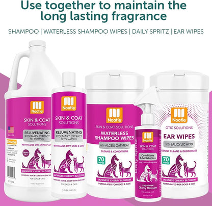 Japanese Cherry Blossom Shampoo for Dogs & Cats, Natural Ingredients | Gallon, for Professional & Multi-Dog Use, Cleans & Conditions, with Rosemary Extract, Revitalizes Dry Skin & Coat