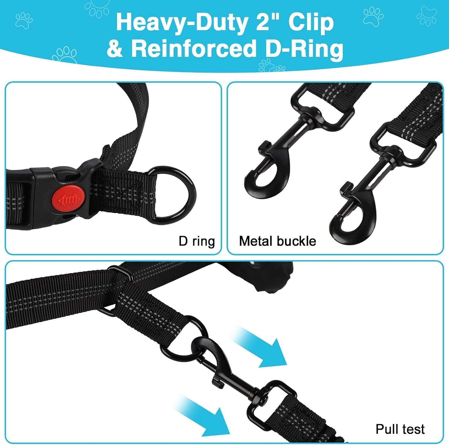 Hands-Free Bungee Dog Leash for Large Dogs, Waist Leash for Dog Walking | Zippered Storage Pouch, Double Padded Handles, Heavy-Duty Bungee Cord, Ideal for Walking, Jogging & Running