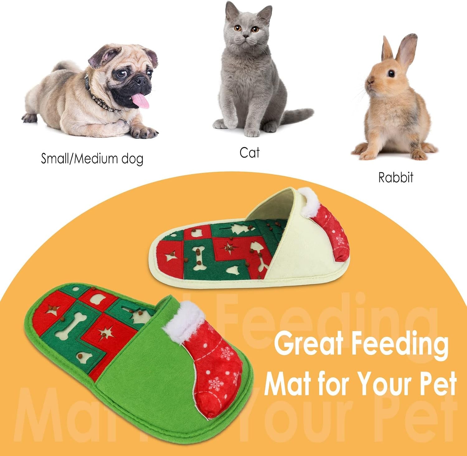 PETNANNY Snuffle Mat for Dogs, 2Pcs Dog Puzzle Toys Stimulation Smell Training and Slow Feeding, Interactive Dog Toys for Small Medium Dog (Green+Yellow)