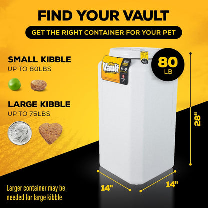 Vittles Vault Pet Food Storage Containers - Sealed Dog and Cat Food Storage Container, Fits up to 80Lbs, Made in the USA - [14" L X 28" H] | Made in USA, 14 Inch Long by 28 Inch Tall, Airtight Lid Keeps Kibble Fresh and Pests Out, a Durable Home Pantry Bi