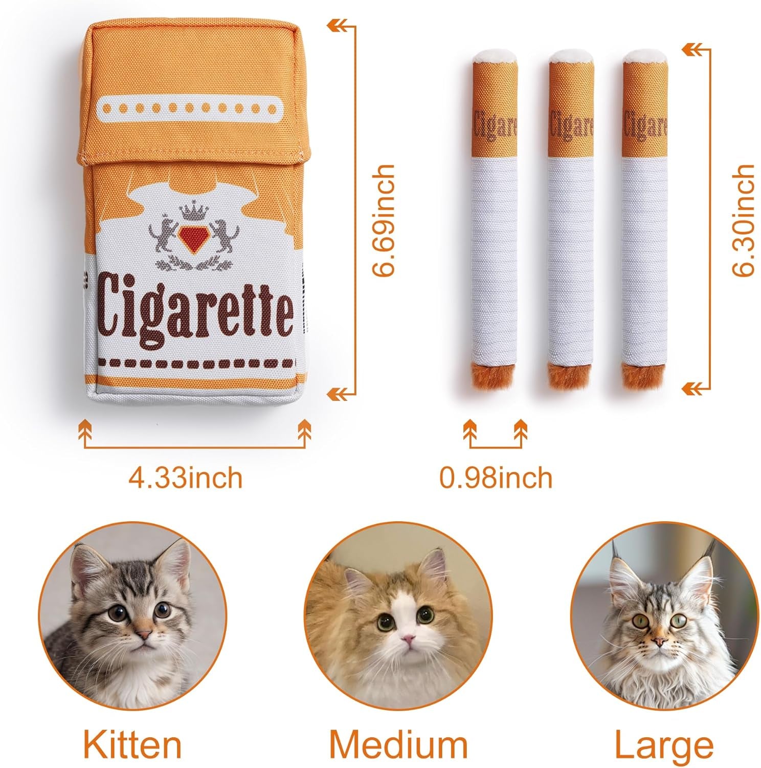 3 Pack Catnip Toys for Cats, Funny Cat Toys Filled with 100% Pure Organic Catnip, Safe Kitten Teething Chew and Kicker Toys, Stress Relieving Fun for Indoor Cats,(Yellow)