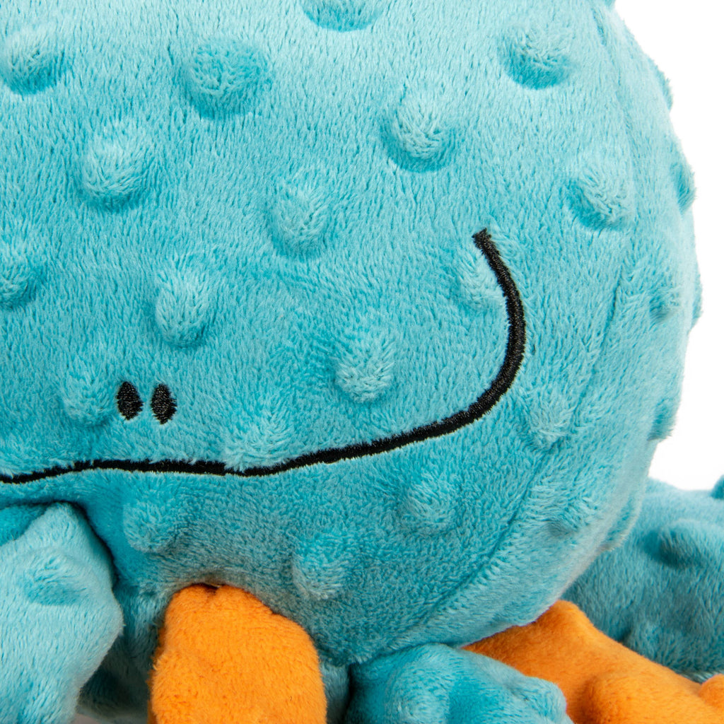 Crazy Tugs Octopus Squeaky Plush Dog Toy, Chew Guard Technology - Blue, Large