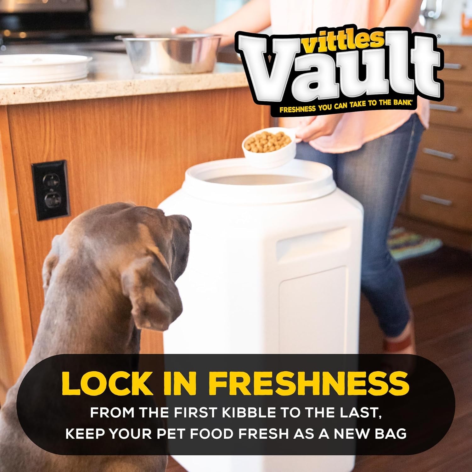 Vittles Vault Pet Food Storage Containers - Sealed Dog and Cat Food Storage Container, Fits up to 80Lbs, Made in the USA - [14" L X 28" H] | Made in USA, 14 Inch Long by 28 Inch Tall, Airtight Lid Keeps Kibble Fresh and Pests Out, a Durable Home Pantry Bi