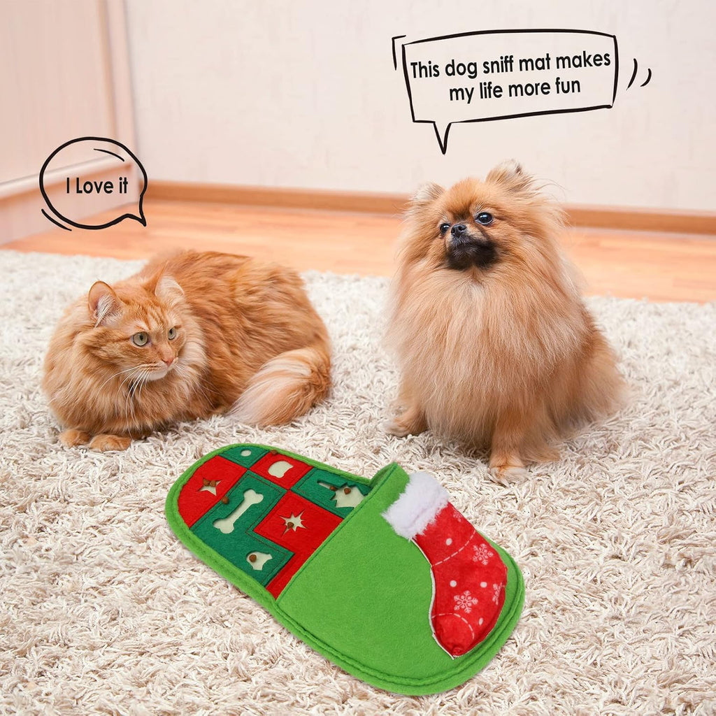 PETNANNY Snuffle Mat for Dogs, 2Pcs Dog Puzzle Toys Stimulation Smell Training and Slow Feeding, Interactive Dog Toys for Small Medium Dog (Green+Yellow)
