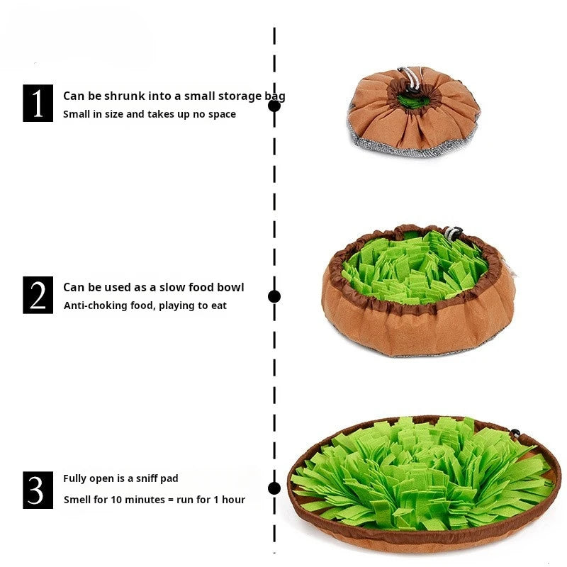 Pet Dual-Purpose Sniffing Bowl, Dog Sniffing Mat, Puzzle Hiding Food Training Dog Toys Pet Supplies