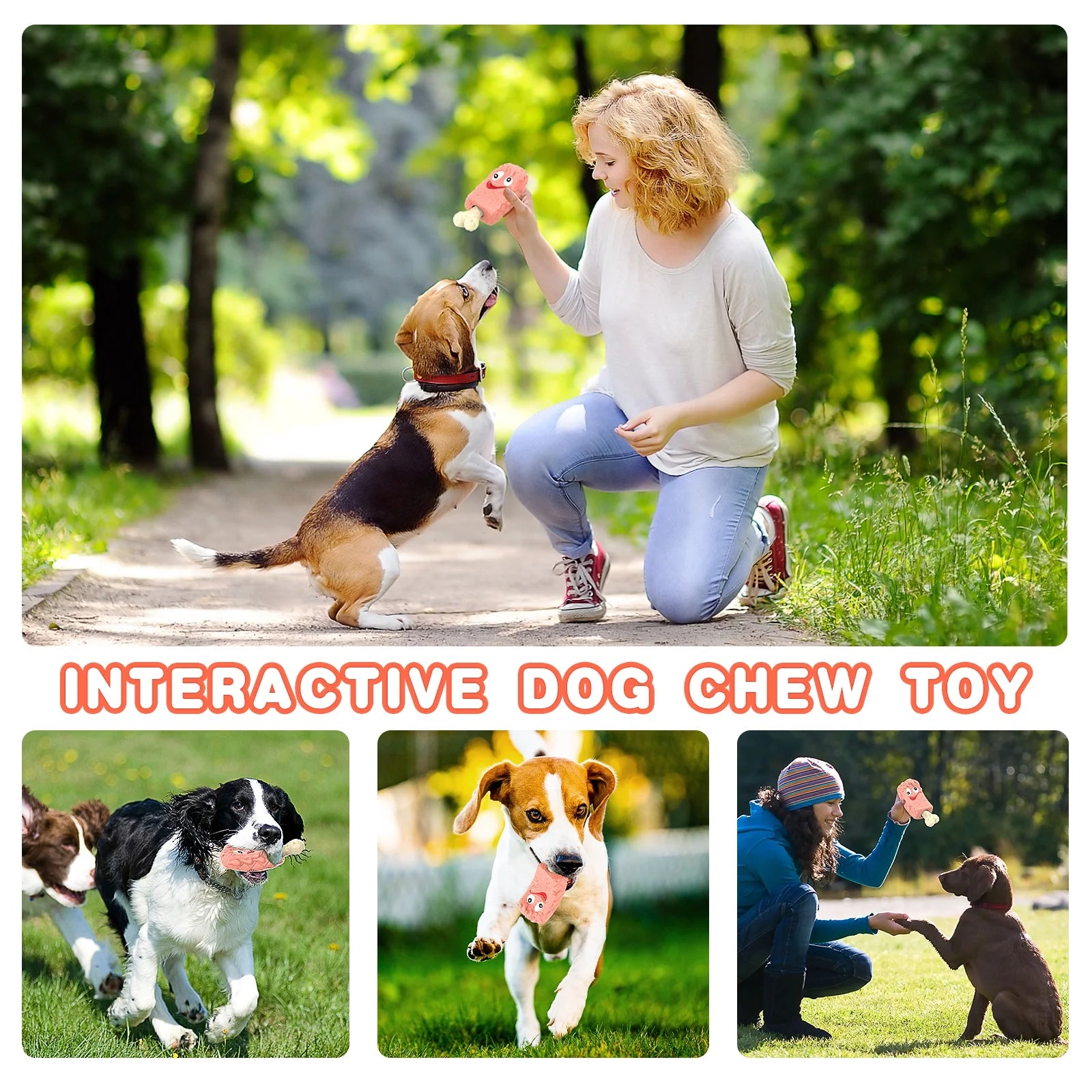 Dog Toys for Aggressive Chewers, Dog Chew Toys, Treat Dispensing Dog Puzzle Toys - Pink