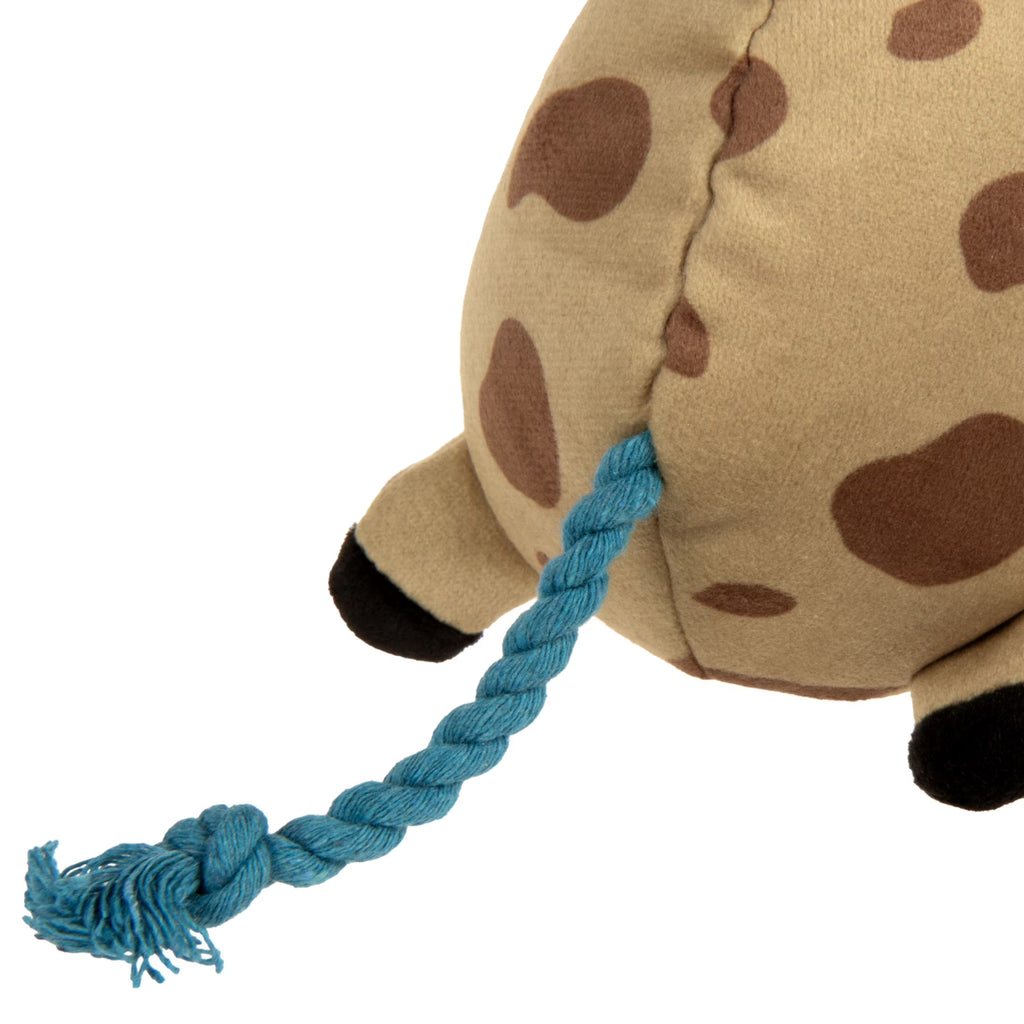 Tough 'N Fun Long Neck Giraffe Plush Squeaky Chew Guard Dog Toy, Tan Small