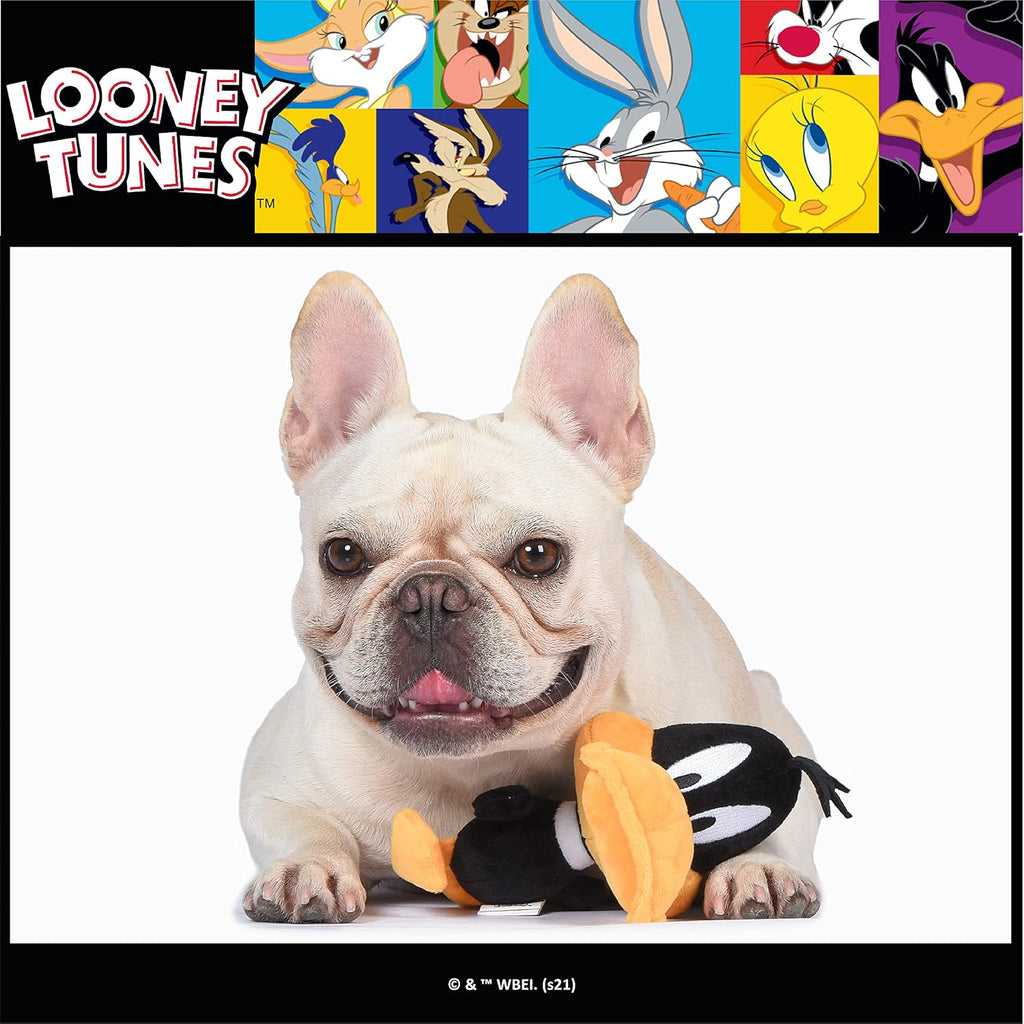 Warner Bros Looney Tunes Toys for Dogs | 6 Inch Daffy Duck Big Head Plush Dog Toy | Daffy Duck Plush Toys for All Dogs | Dog Chew Toy for Medium Dogs