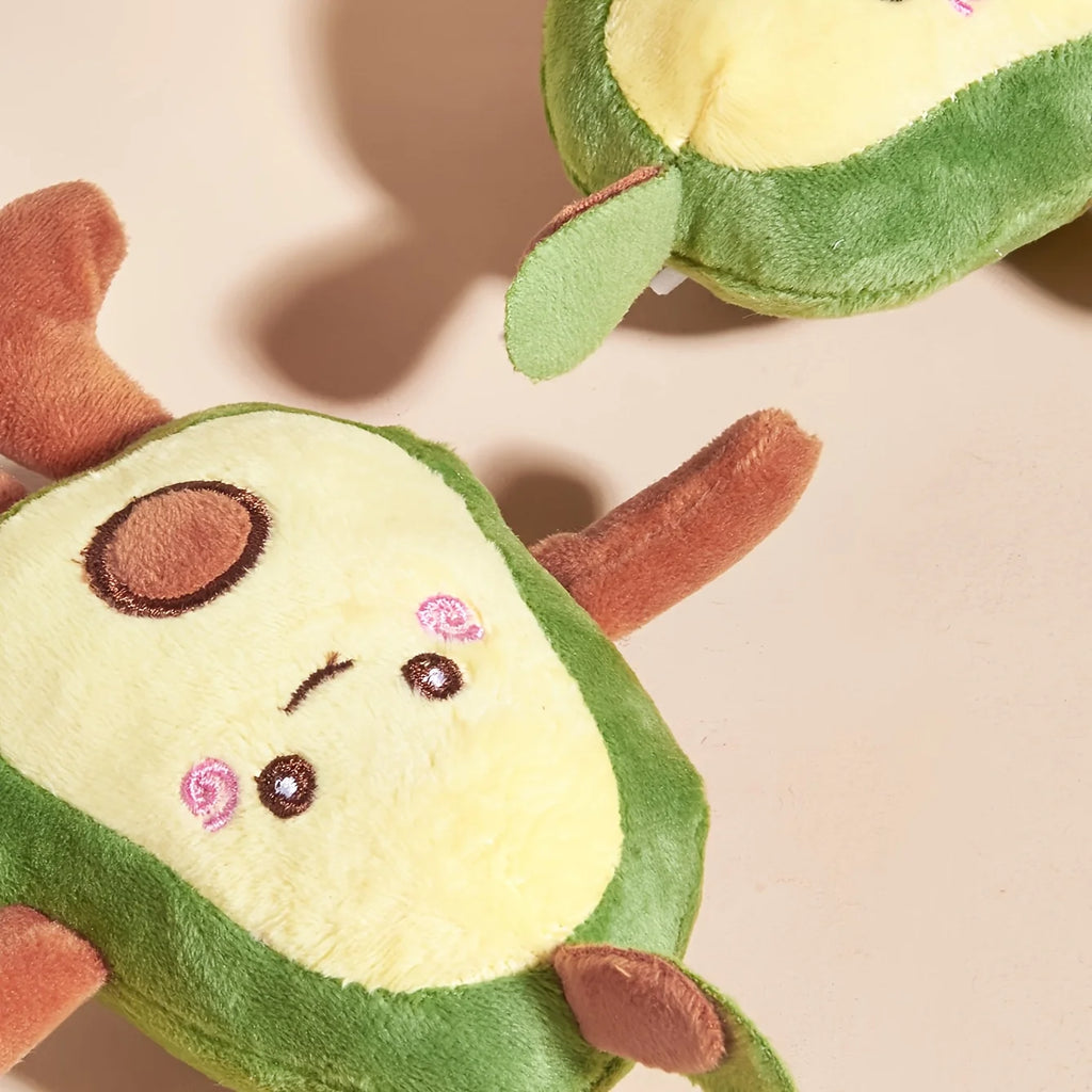 1 Cartoon Avocado Shaped Pet Plush Toy for Dogs to Interact and Play in Daily Life