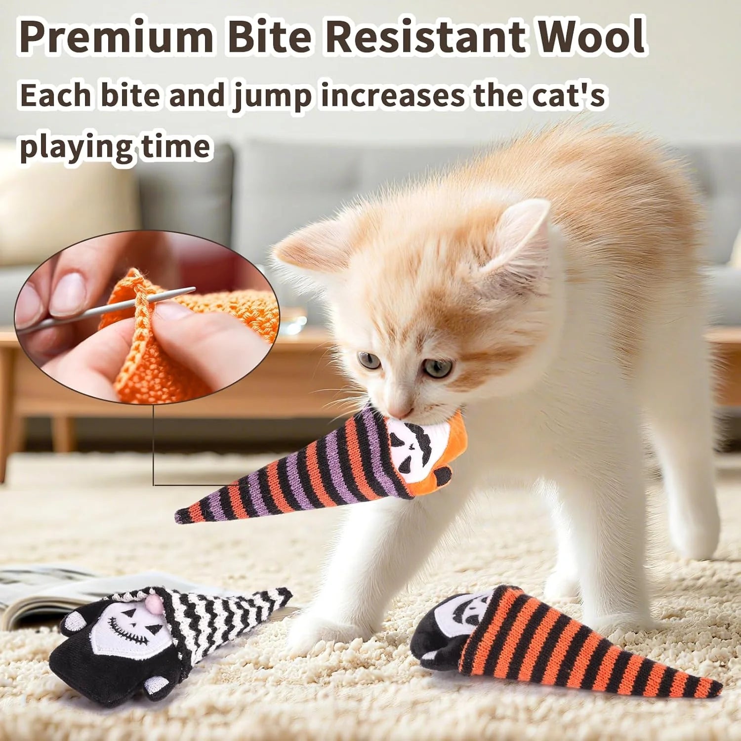 Christmas Cat Toys, Xmas Catnip Toys for Indoor Kitten Kitty, Safe Kitten Teeth Cleaning Toy, Interactive Cat Chew Kitty Kicker Toy Santa Claus (Copy)