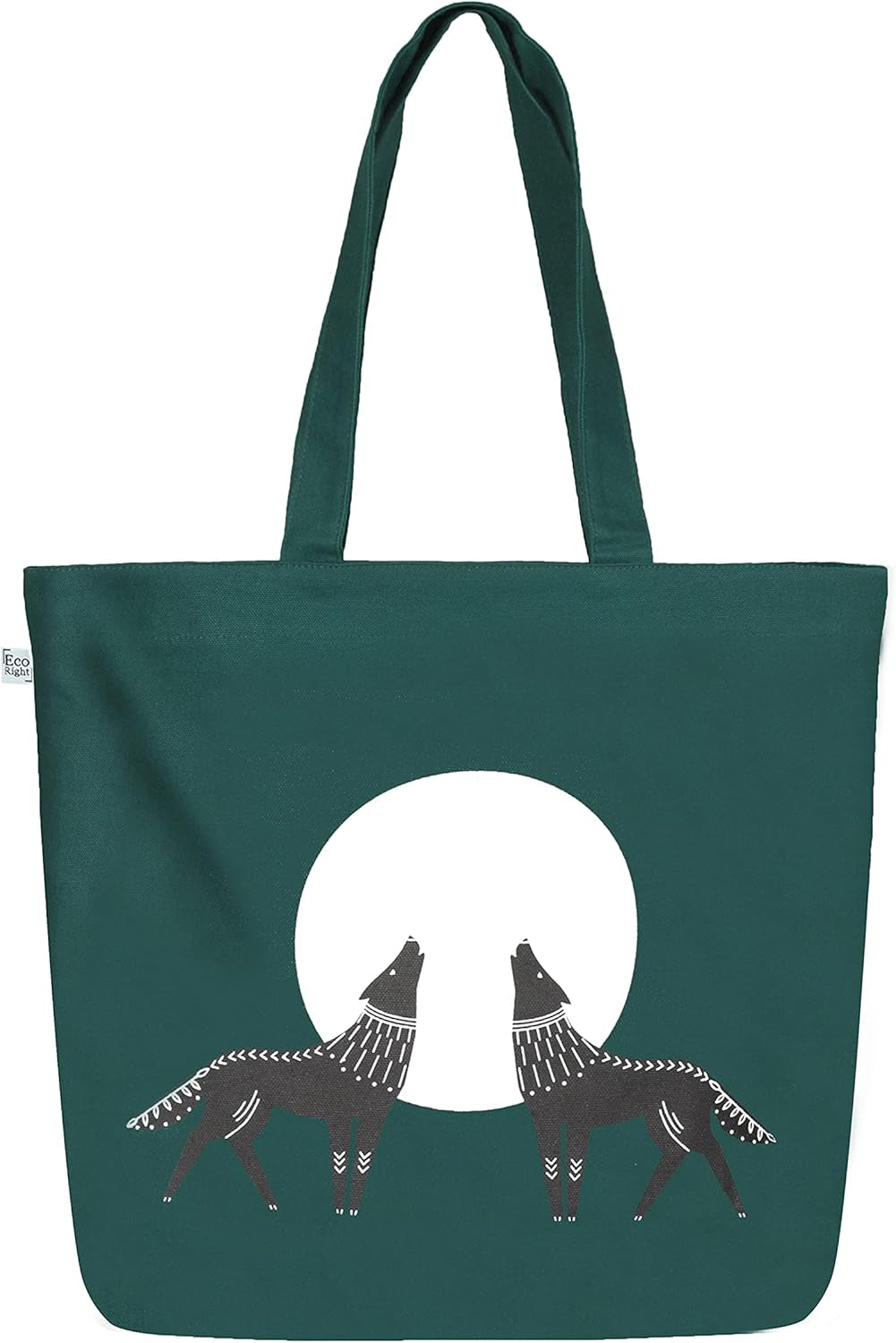Ecoright Aesthetic Canvas Tote Bag for Women Large Zipper Tote Bags with Pocket, Womens Tote Bag for Yoga, Work, Beach
