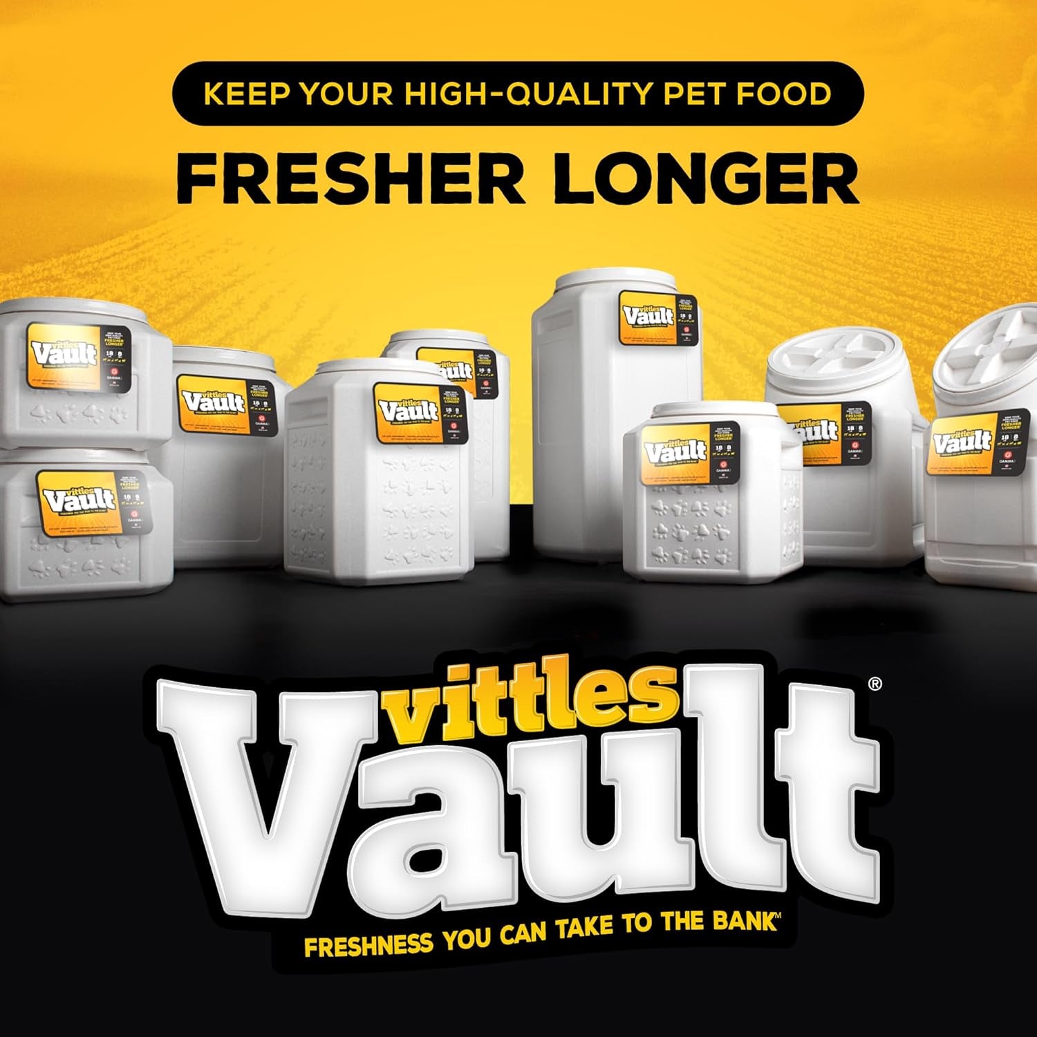 Vittles Vault Pet Food Storage Containers - Sealed Dog and Cat Food Storage Container, Fits up to 80Lbs, Made in the USA - [14" L X 28" H] | Made in USA, 14 Inch Long by 28 Inch Tall, Airtight Lid Keeps Kibble Fresh and Pests Out, a Durable Home Pantry Bi