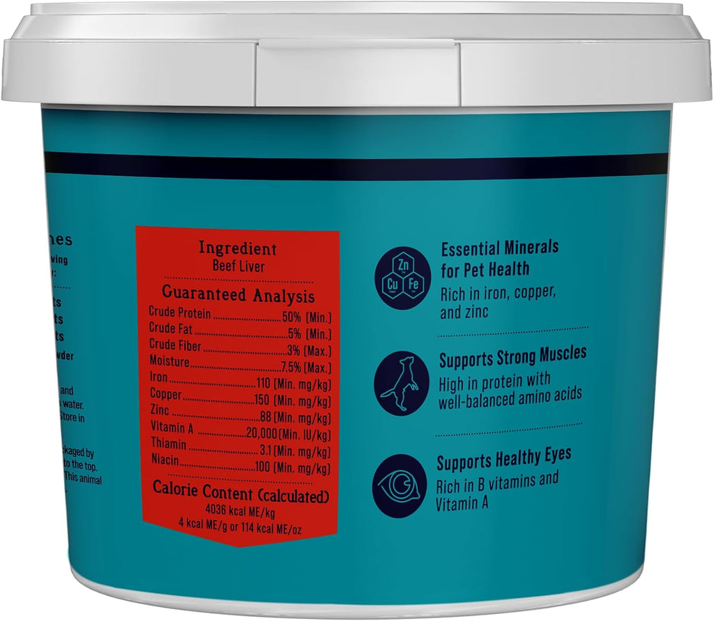 Stewart Freeze Dried Dog Treats, 100% Beef Liver, 14 Oz Tub | Premium Quality Raw Protein, Single Ingredient, High Protein Training Treats & Food Topper, No Refrigeration, Cat Friendly